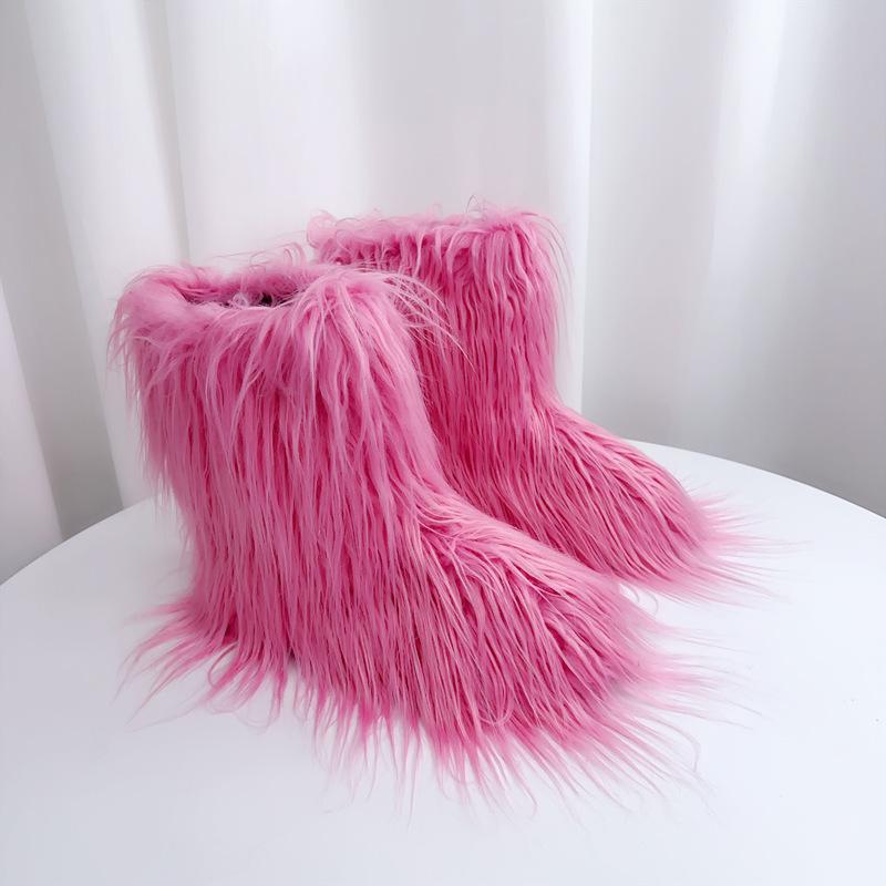 IPPEUM Winter Plüsch Lange Stiefel 2025 Kniehohe Stiefel für Damen Schuhe Über Kniehohe Pelzstiefel