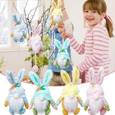 2PCS Easter Day Decorations Toy Ornaments Rudolph Faceless Doll Rudolph Toy Plush Toy Easter Gift For Boys And Girls