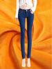 Damen Slim Fit Low-Waist Jeans mit Fleecefutter: Elastische, eng anliegende Cropped-Bleistifthosen