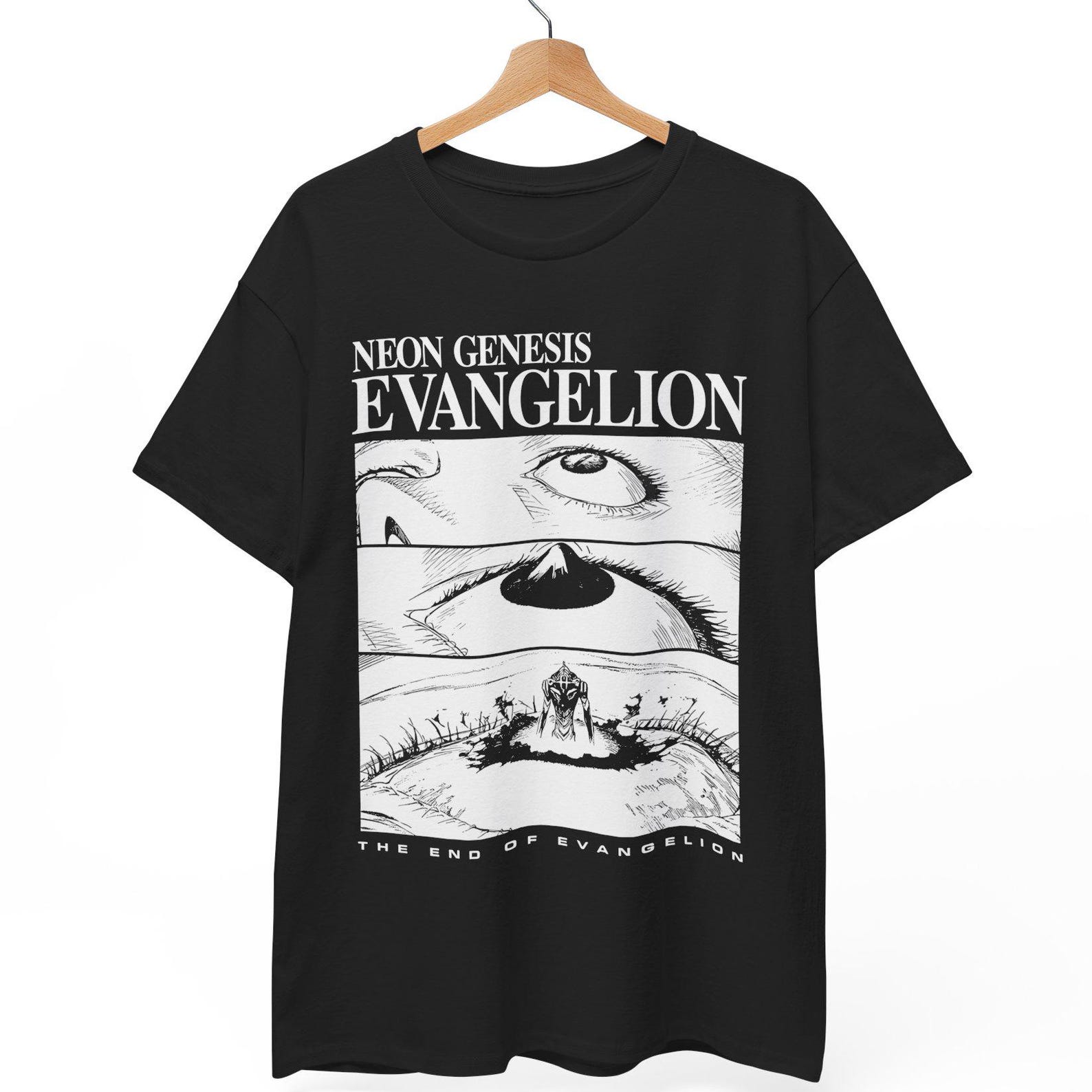 Neon Genesis Evangelion Shirt | The End of Evangelion Movie Tee | Rei Ayanami Eye Graphic T-Shirt XL