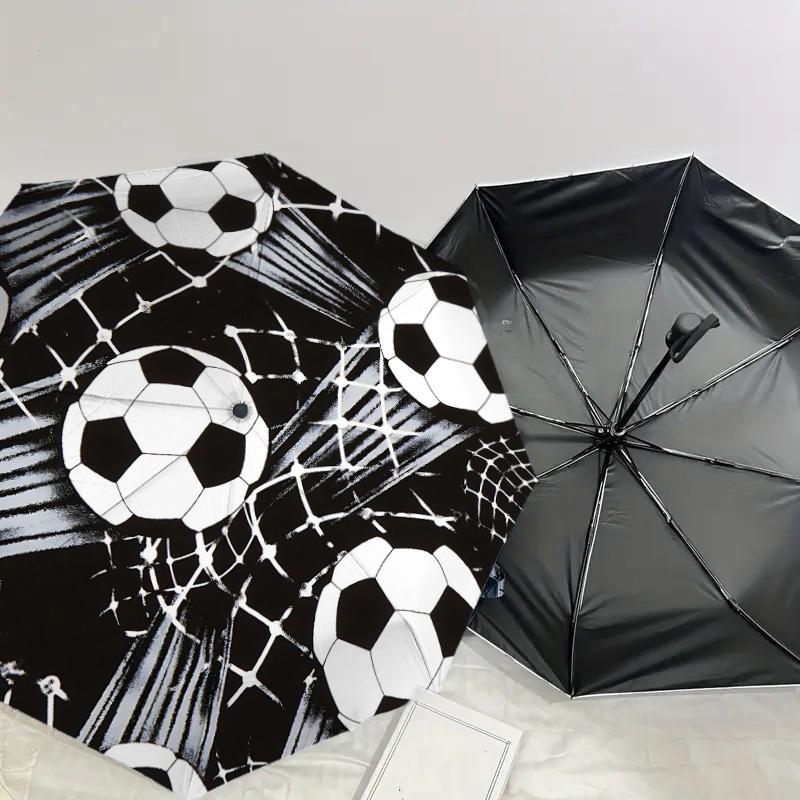 1PC Soccer Ball Automatic Open/Close Umbrella with Windproof, 8-Rib Sturdy Canopy, Durable Ribs, Fashionable Design,1278a