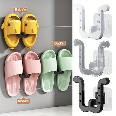 1 Stück Hausschuhe Rack Punch-Free Badezimmer Slipper Organizer Haken Toilette Drainage Rack Klebstoff Schlafzimmer Lagerung Schuh Trockengestell