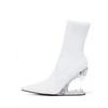 Fashion 11cm Hollow Out Heel Wedges Booties,Ankle Boots,Women Stretch Botas,Fetish Shoes.Slip On,Black,Pink,Green,Red,White,Dropship