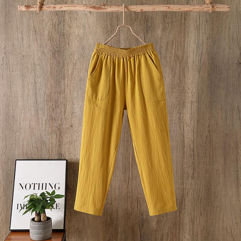 Down Cotton Women's High Waisted, Thickened Straight Tube, Loose Fit, Plus Size, Elastic Waistband, Worn Outside, Warm Women's Cotton Pants