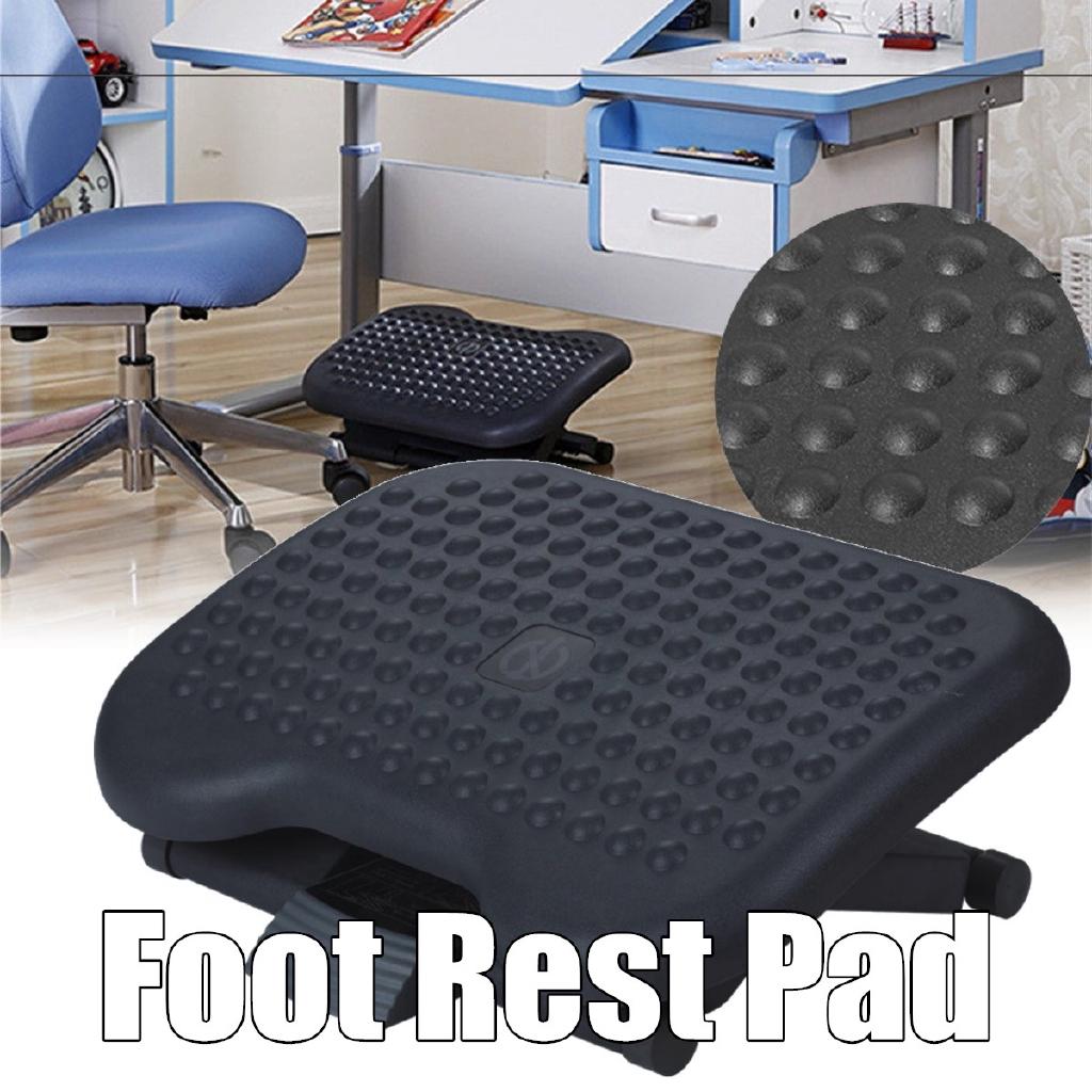 Adjustable Tilting Footrest Under Desk Ergonomic Massager Multifunction Foot Rest Pad Footstool Home Office Health Care Black 45x35cm