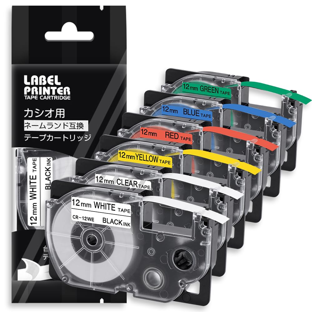 Compatible Name Land Tape Cartridge 12mm Casio Transparent Casio