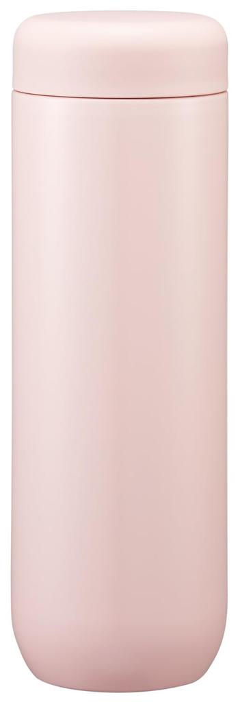 Skater Water Lid with Stainless Smoky Bottle, 450ml, One-Touch Gasket, Steel, Insulated, Pink, 72709-A