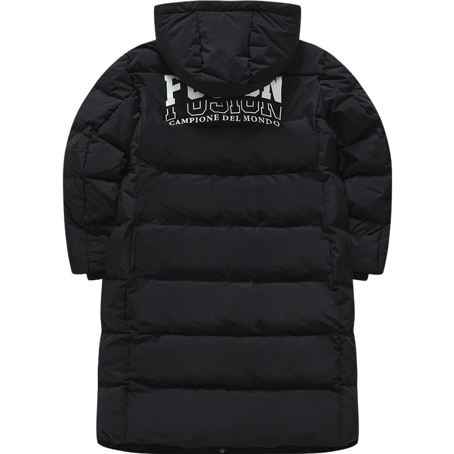 FILA Fusion Fashion Versatile Long Hooded Down Jacket Women outerwear Black T11W345907FBK