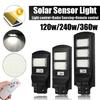 120W/240W/360W 7000K LED Solar Panel Street Light with Remote Control Radar PIR Motion Sensor Wall Area Security Lamp
