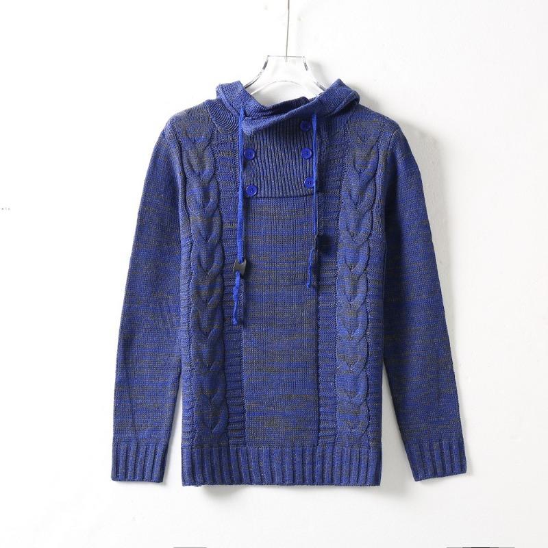 Men S Fitted Hooded Pullover Plus Size Knit Sweater