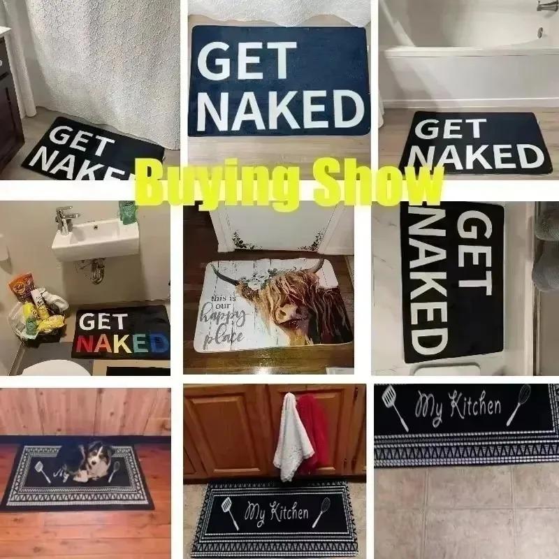 1pc Merry Christmas Print Pattern Rug Kitchenware Printed Floor Mat Perfect Gift for Home for Christmas Halloween Decoration