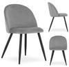 BELLO Chair - Light Gray Velvet / Black Legs X 1