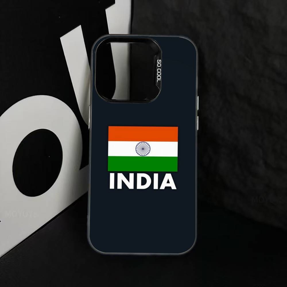 

I-Indian N-National Emble Flag Phone Case For iPhone 17,16,15,14,13,12,11 Plus,Pro Max,XS,Colorful Silver Black Cover iPhone12