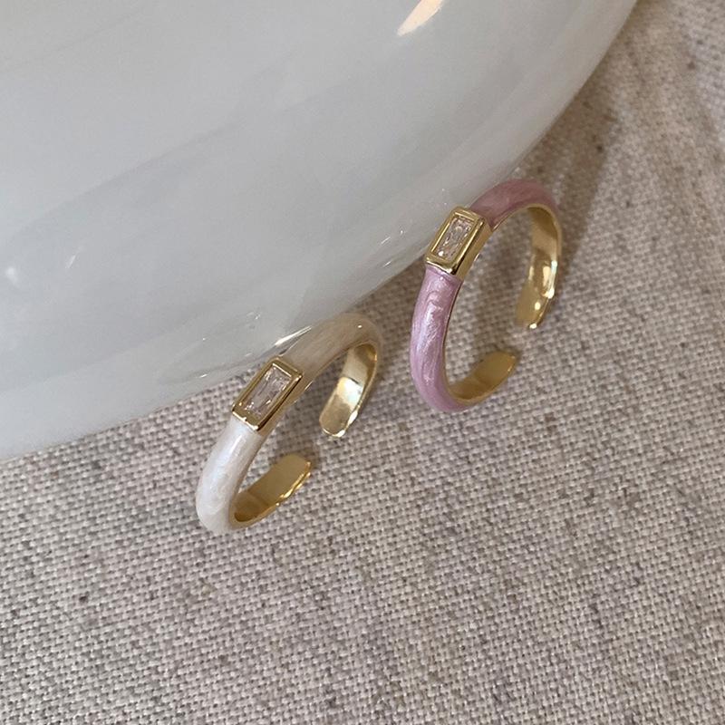 Zircon Drip Oil Open Ring: Elegant, Versatile, and Fashionable for Women