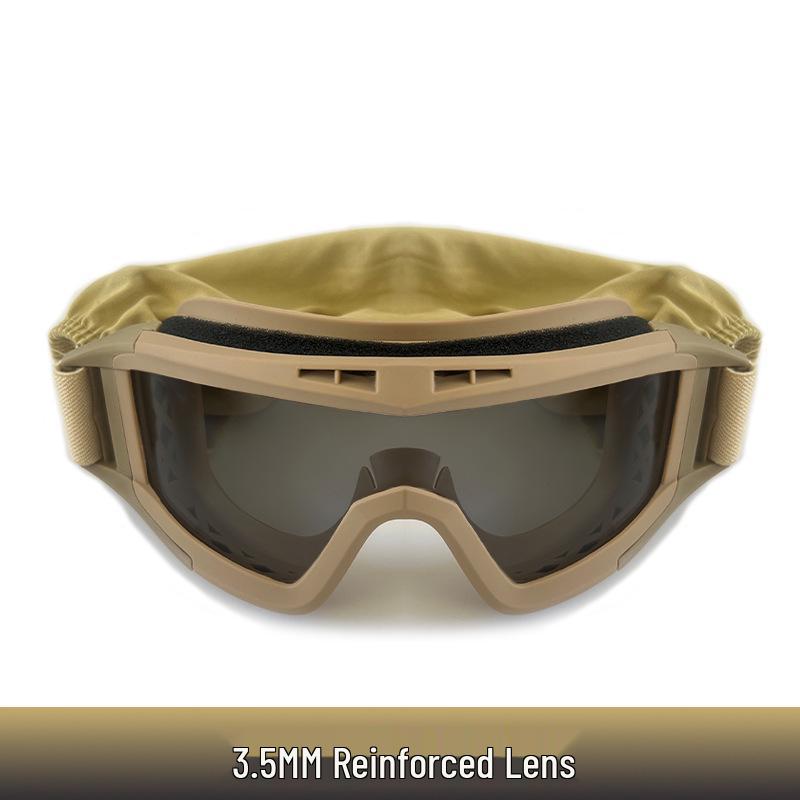 Impact-Resistant Tactical Combat Goggles - Windproof & Sandproof Shooting Glasses for Outdoor Use