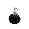 Elegant Ceramic Soap Dispenser Pump Bottle with Stylish Ribbed Pattern for Bathroom and Kitchen Countertop Decoration