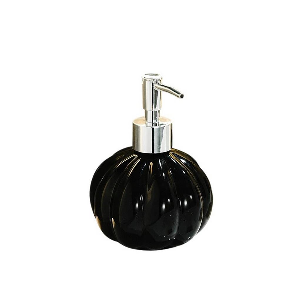 Elegant Ceramic Soap Dispenser Pump Bottle with Stylish Ribbed Pattern for Bathroom and Kitchen Countertop Decoration