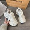 Thick-soled women's spring new height-increasing versatile mesh breathable and lightweight sports shoes