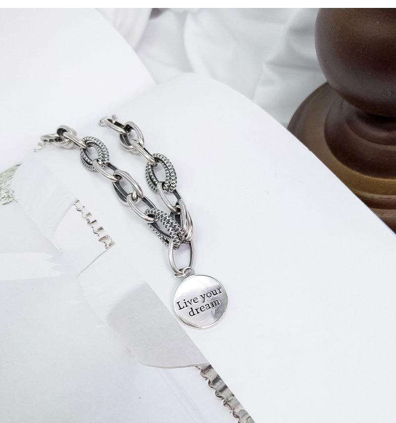 Korean Copper Dream Bracelet: Women's Retro Fashion Letter Wristband, Artistic Niche Jewelry Trend.