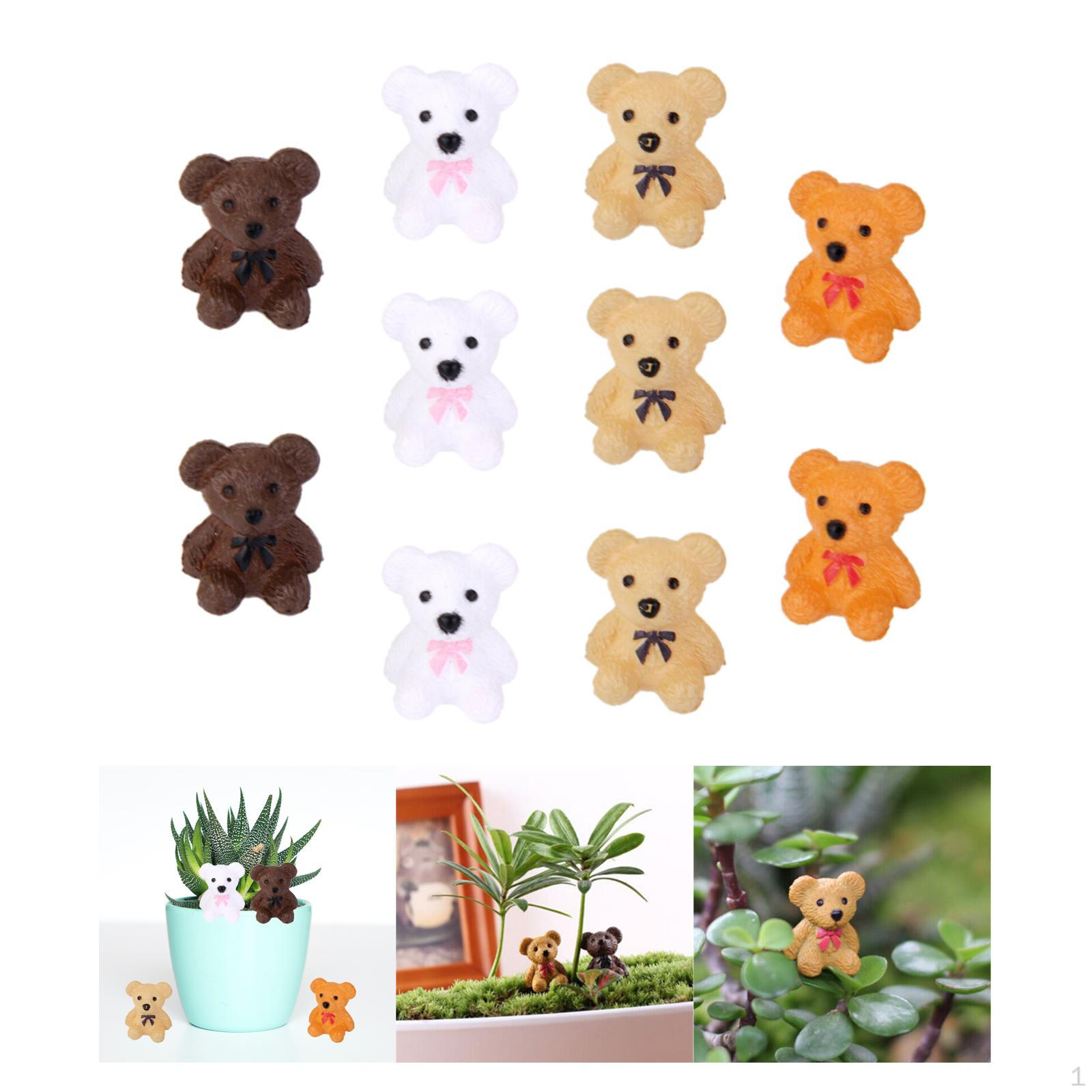 

Miniature Fairy Garden Micro Landscape Mini Dollhouse Bonsai Decor Bear Pack of 10