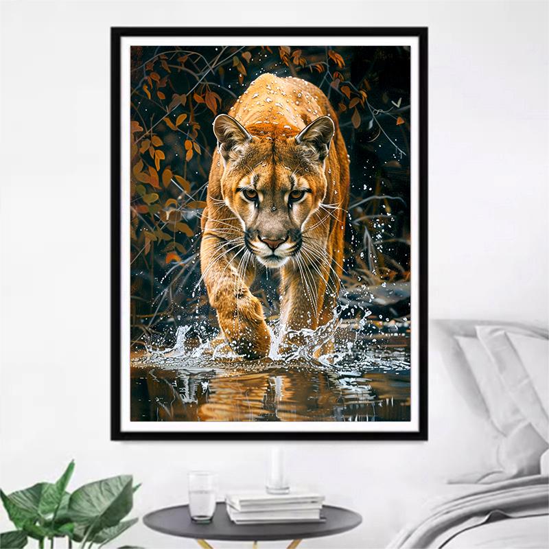 5d DIY Diamond Painting Cross Stitch Animal Leopard Diamond Embroidery Mosaic Full Round Drill Home Decor