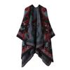 Womens Oversized Knit Shawl Wrap Scarf Ethnic Warm Fleece-Like Cape Travel Winter