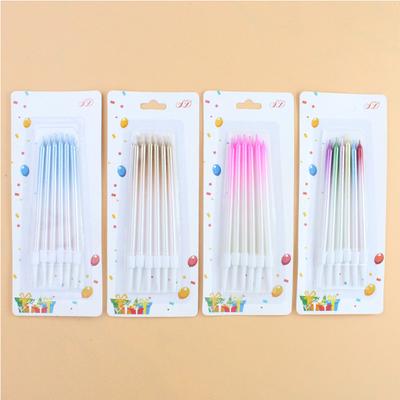 New Gradient Blue Pink 6-pack Candles Creative Romantic Party Colorful Cake Decoration