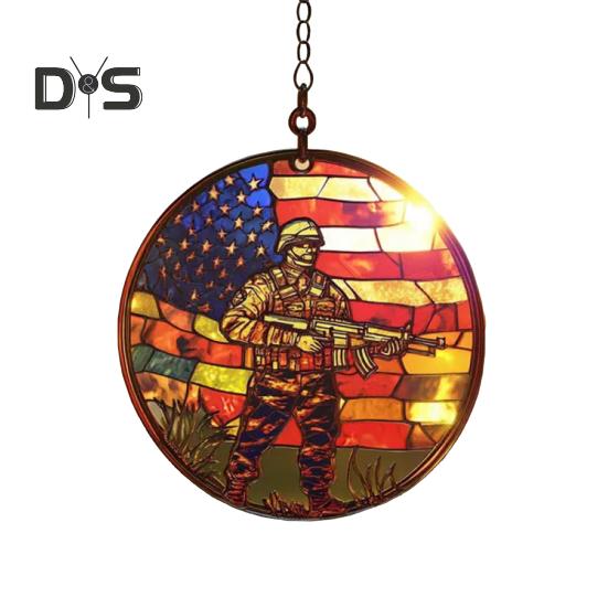 

День независимости Акриловый кулон патриотическое подвесное украшение с шнурком американские звезды полосы праздничное украшение для дерева окна двери S