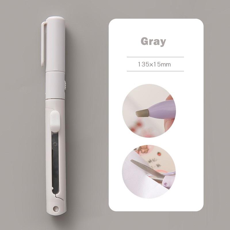 Mini Color Folding Scissor Pen Cutter Portable Size Safe Ceramic Pencutter Utility Knife for Paper Work Diary School A7021