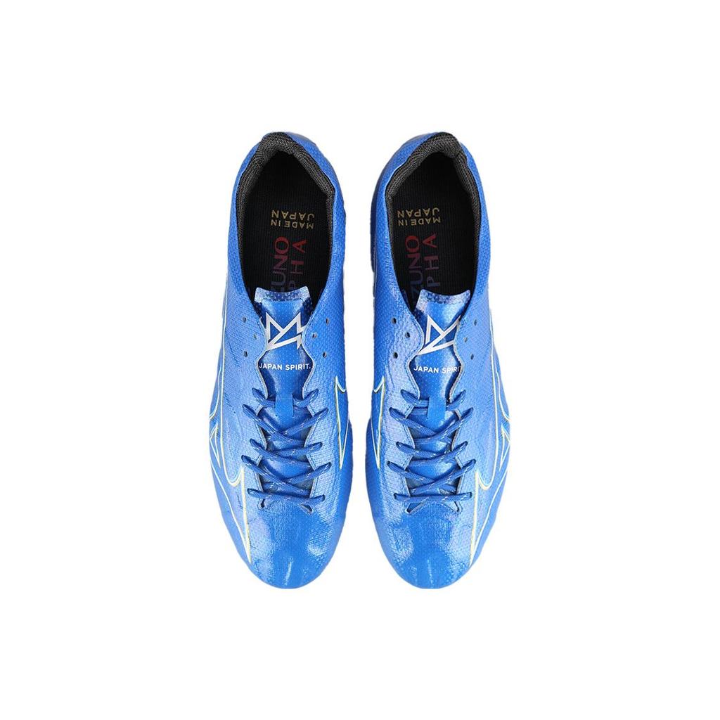Mizuno Alpha Ag (Gel Short Spikes) Artificial Turf Durable Breathable Lightweight Soccer Shoes Men Sneaker Blue P1GA246127