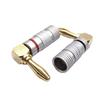 Gold-Plated Banana Plug 4mm 90° L-Shaped Elbow Red/Black Wire