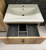 Bathroom cabinet with washbasin 60 cm, evoke oak, grooved, Rietti lamellas