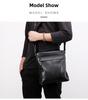 Shihua Eden Herren Echtleder Vertikale Schulter Messenger Bag - Trendiger Koreanischer Business Casual Rucksack