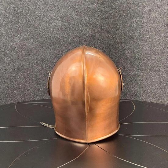 Copper Barbute Helmet with Faceplate, Battle Ready Knight Armor for SCA, LARP Medieval Warfare