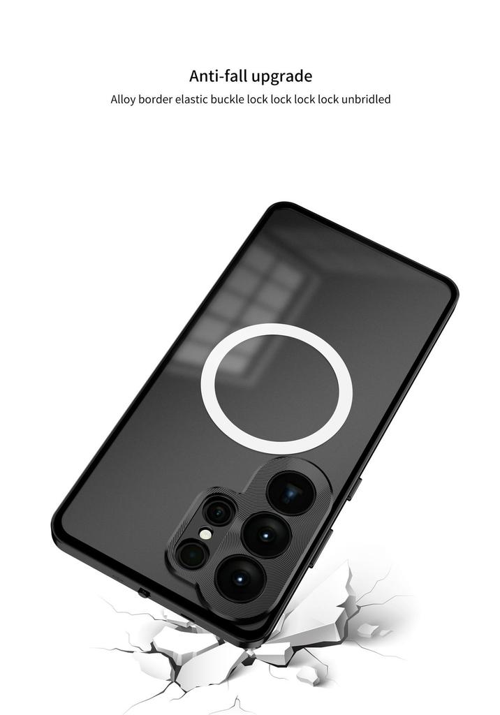 Metal Phone Case with Spring Buckle for Samsung S26 Ultra, S25 Ultra, S25+, and S24+ (Single-sided, Cross-border Compatible)