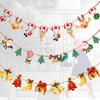 7 Styles New Cartoon Pull Flag Christmas Flag Christmas Decoration Supplies Birthday Wedding Decoration Hanging Flag