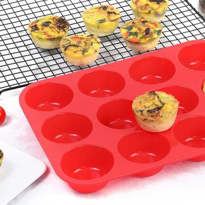Round 12 Holes Cupcakes Mold Silicone DIY Baking Mold Non Stick Soap Chocolate Muffin Baking Pan Kitchen Tools