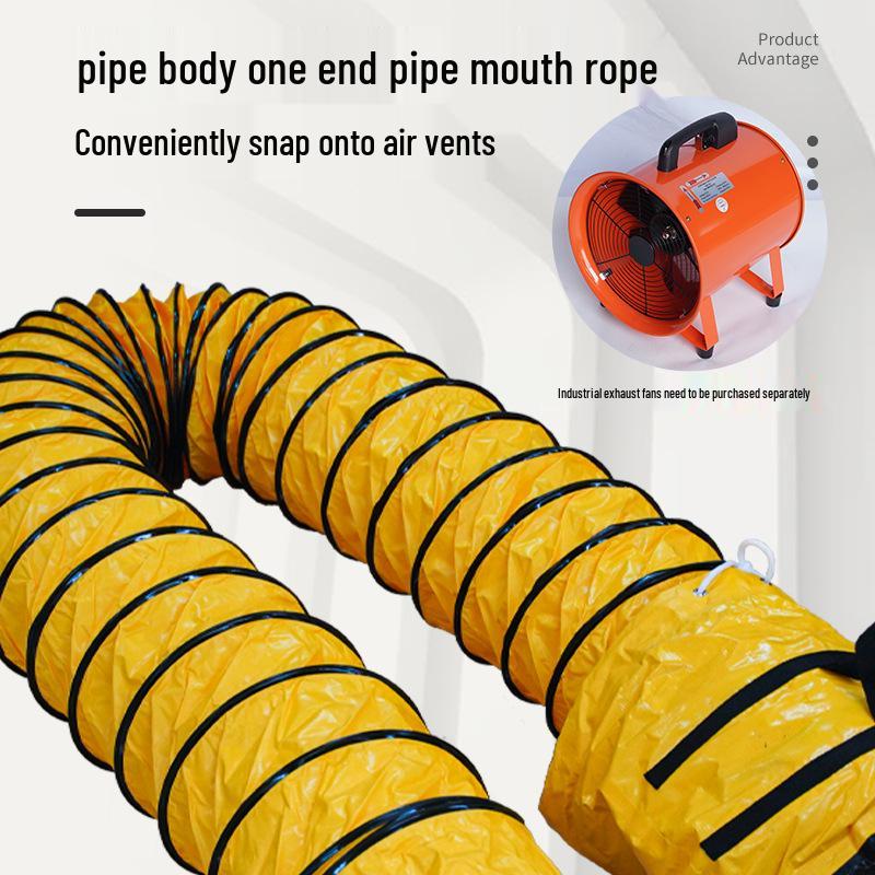 Thickened PVC Retractable Ventilation Duct: Flame Retardant, Acid & Alkali Resistant, High-Temperature Waterproof Exhaust Hose for Kitchen & Toilet.