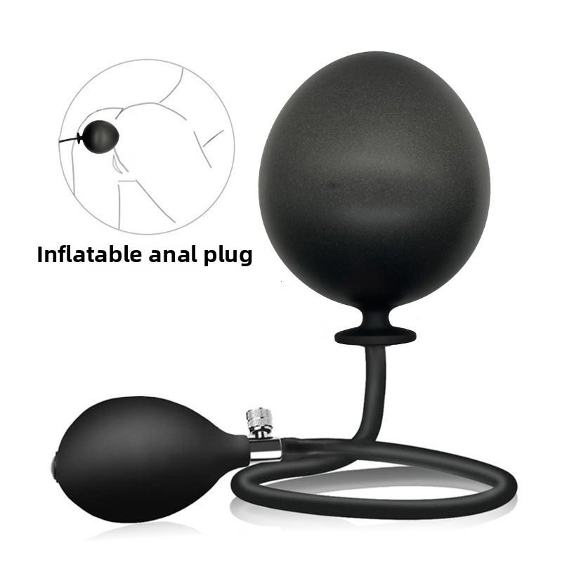 Inflatable Silicone Anal Plug Dilator Expandable Pump Butt Silicone Huge Anus Prostate Massager Anal Sex Toy For Men Couples