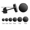 Classic 316L Stainless Steel Round Disc & Barbell Stud Earrings - Popular Japanese & Korean Jewelry Set