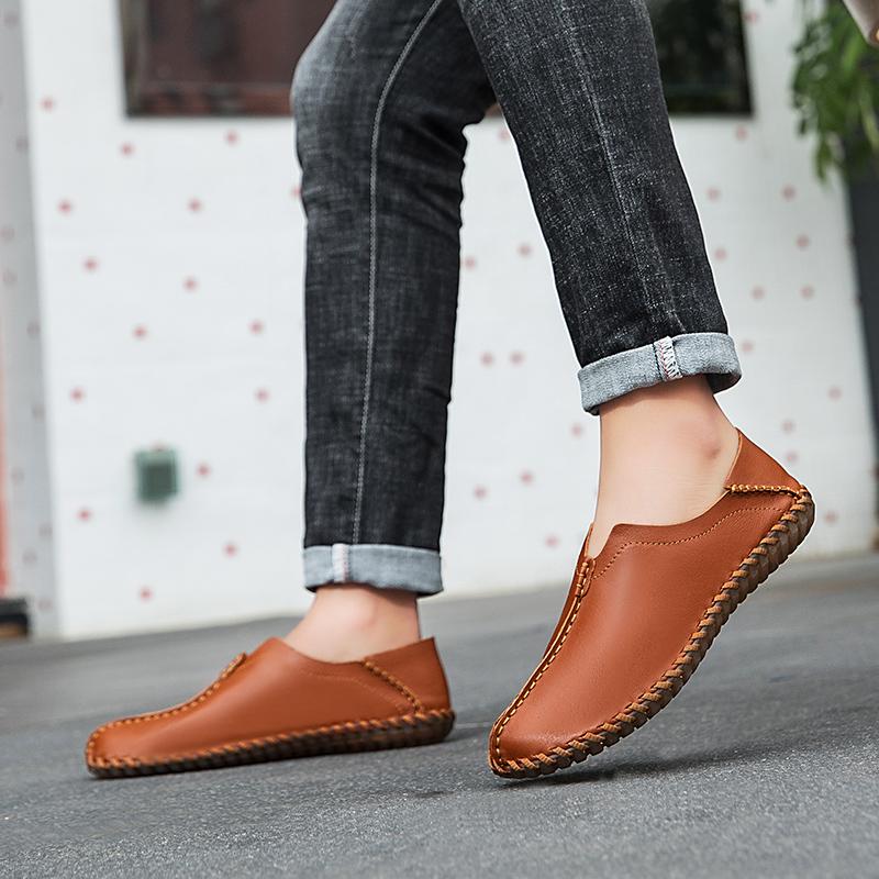 Fashion Men's Driving Shoes Handmade Leather Men Loafers Soft Breathable Men's Casual Shoes Zapatillas Hombre Big Size 39-48