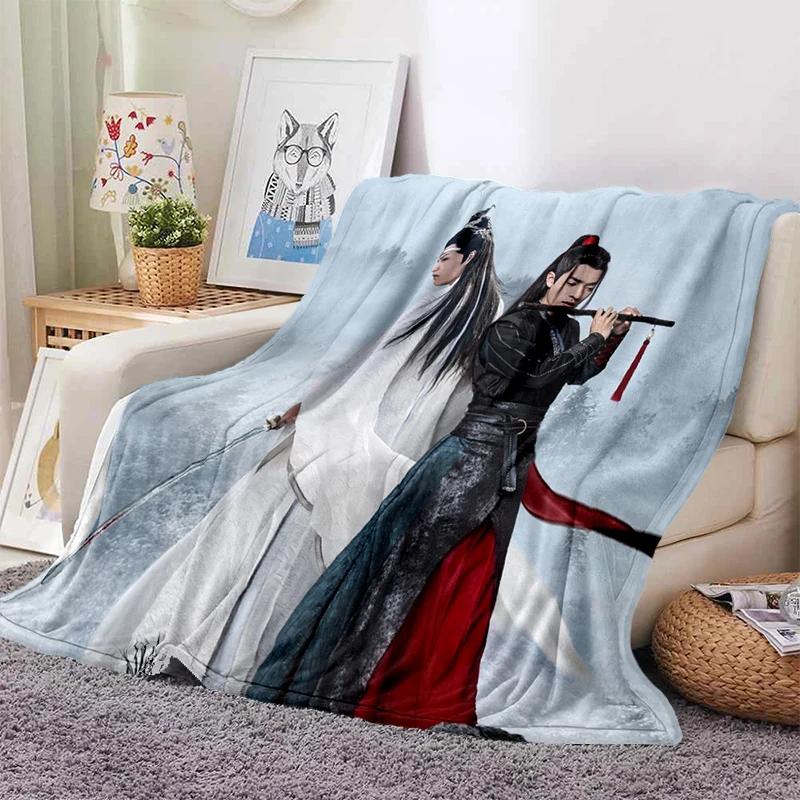 Drama The Untamed xiao zhan wang yi bo Weiche Überwurfdecke, Überwurfdecke, weiche Cartoon-bedruckte Tagesdecke, Tagesdecke, Sofa-Geschenk