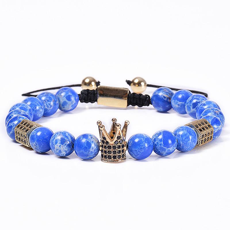 JYL TS Bracelet Men s Carded  Matte Beaded Gift Brings Blessing & Success Imperial-Braided Style глубокий каштановый