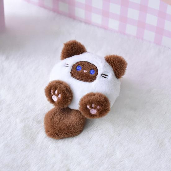 Tecknad Katt Nyckelring Hänge Söt Plyschkattunge Hänge Fylld Luddig Katt Hänge Ryggsäcksberlock Tillbehör för Handväska Plånbok Nyckelring