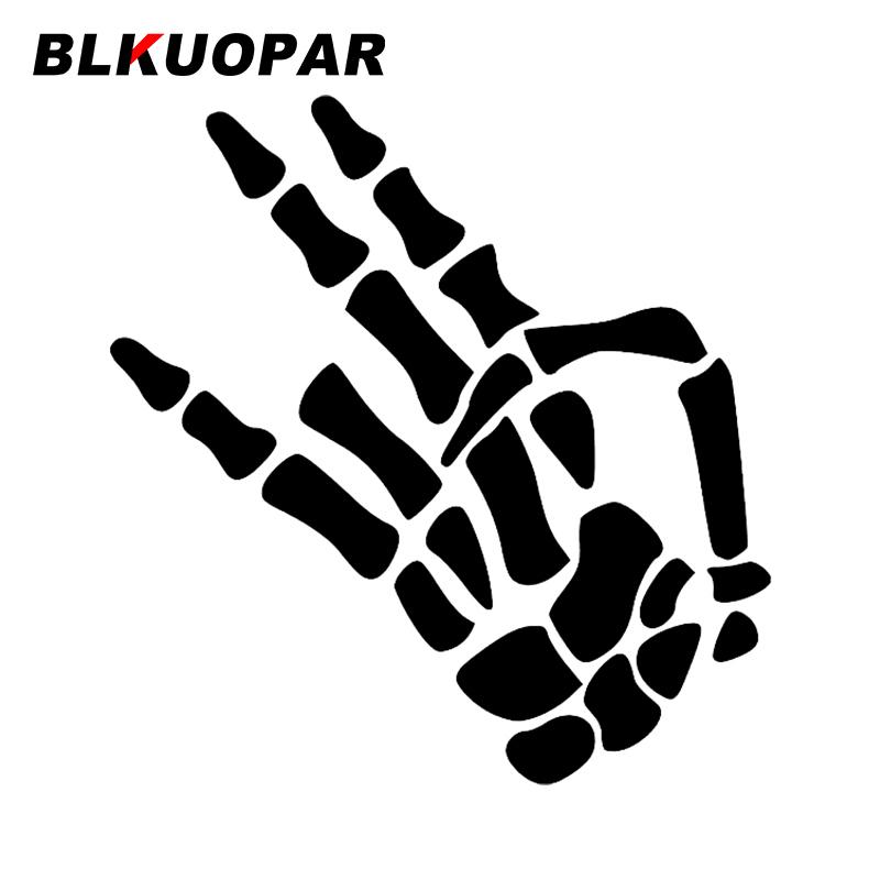 BLKUOPAR Skeleton Hand OK Gesture Car Stickers Creative Decals Waterproof Graffiti Windshield Motorcycle Decor Car Goods