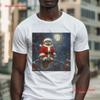 Moonlit Owl In Red T Shirt Christmas Theme Animal Bird Art Casual Ideas Vintage Washed Comfortable Designer Clothes Homme