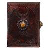 Leather Diary with Semi-Precious Stone Lock 240 Unlined Pages Perfect for Artists, Writers, and Scrapbookers 17.78 X 12.7 Cm