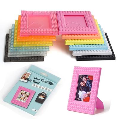 Vertical Instant Camera Photo Frame Rivet Desktop Decor 3 Inch Picture Holder Stamp Creative for /Fujifilm Instax
