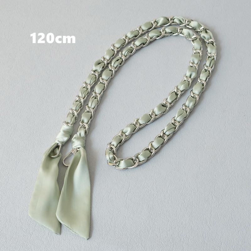 New Fashion Spring Woman Handbag Accessory Chains Detachable Long Cross Body Solid Cute Silk Strap Women Luxury Chain Bag Handles