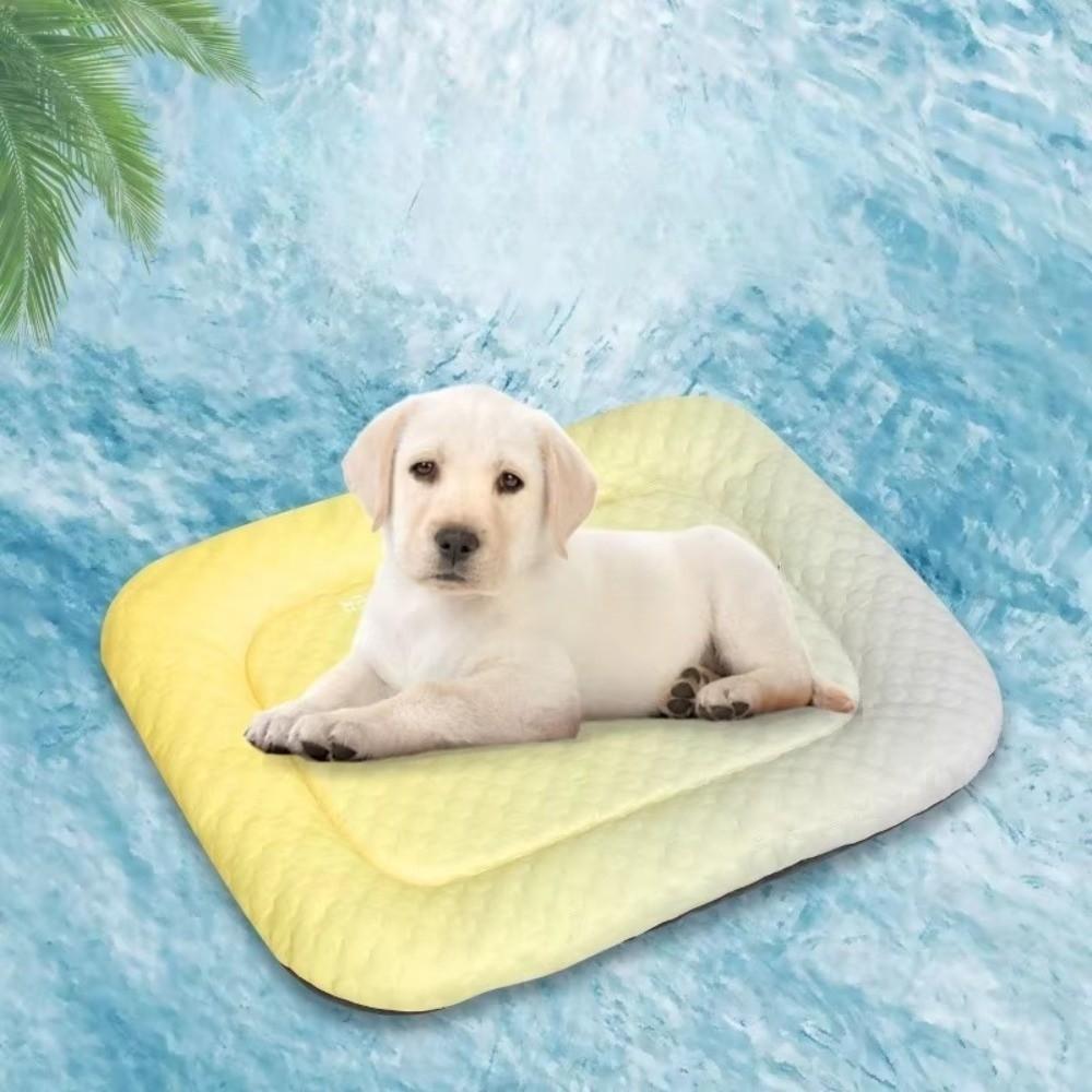 Ice Silk Dog Cooling Bed Ergonomic Oval Shape Cooling Pet Bed  for Dogs and Cats